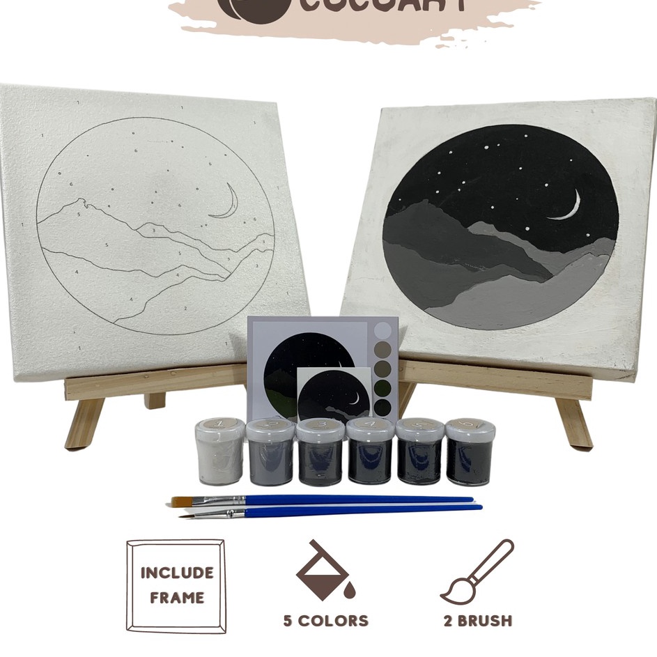 

SPECIAL PROMO Cocoartid Paint By Number Kit Crescent Moon I Kanvas 2 x 2 cm
