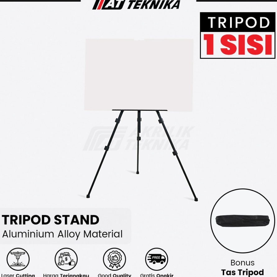 

TERMURAH Tripod Stand Banner Display 1 Sisi Tiang Iklan Bare Frame Akrilik Wedding Sign