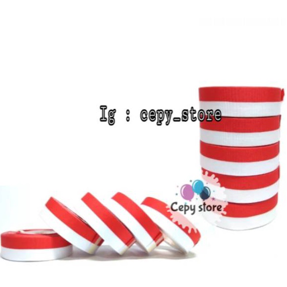 

SALE Pita Satin Merah Putih Ukuran 1 inch Pita Merah Putih 254 cm