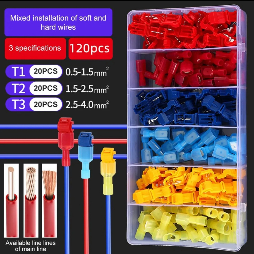 NEW Terminal Konektor T Tap Kabel Jumper 120 pcs konektor kabel T jumper T-Tap connector terminal