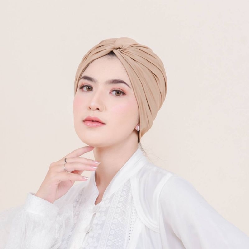 Pussat ❤️ Gyana Turban Jersey Korea Premium Kupluk Wanita Muslim Dewasa Turban Silang Turban Instan 