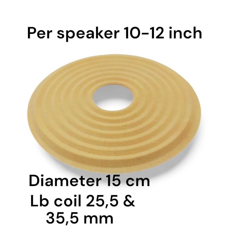 demper damper pir per membran speaker 10 12 inch diameter 15 cm lubang coil 35,5 25,5 mm
