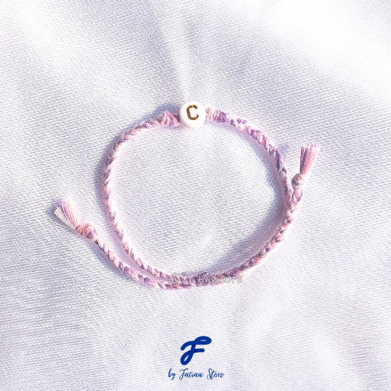 GELANG INISIAL KEPANG TIGA | GELANG INISIAL | INITIAL BRACELET | GELANG TALI KEPANG INISIAL | GELANG