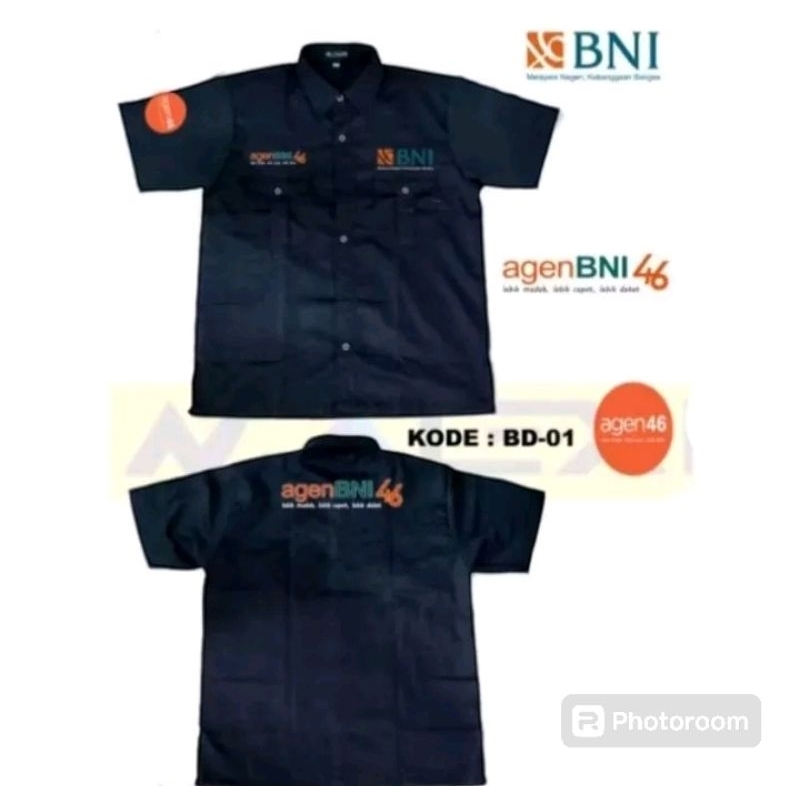 Kemeja Kerja Seragam Kerja Baju Bni link Agen BNI 46