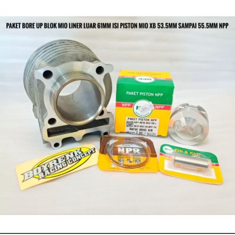 CYLINDER BLOK MIO SPORTY MIO SMILE MIO KARBU 5LW SET PISTON 53.5 54 54.5 55 55.5 PNP CRANK STD - BOY