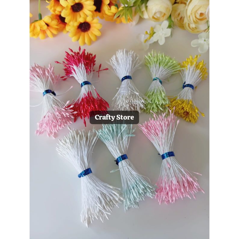 putik sari mini glossy putik putik bunga bahan craft putik sari hias