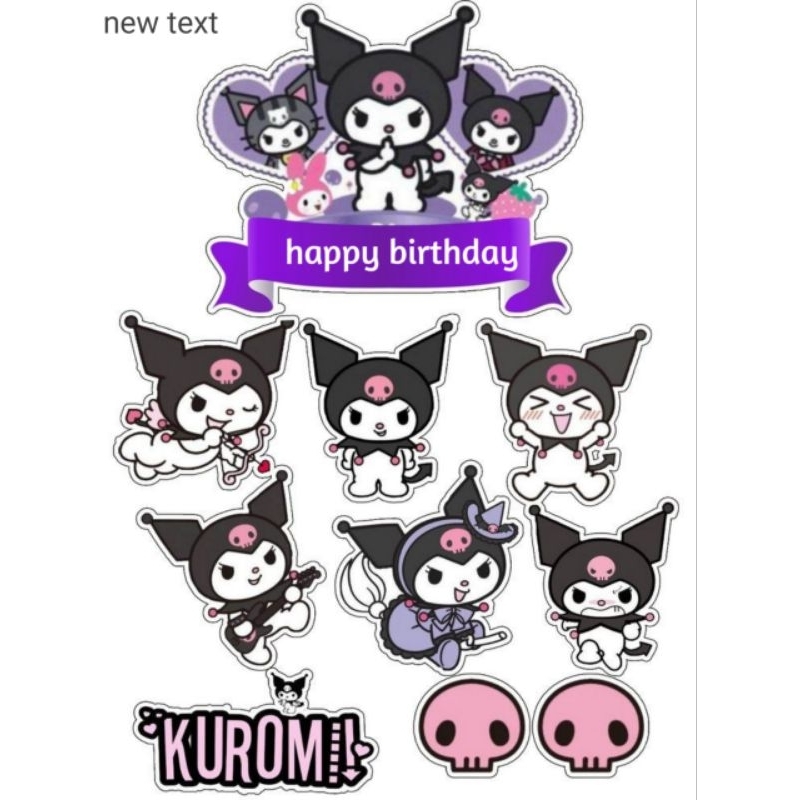 

(Custom nama umur)Topper kuromi hiasan kue ulang tahun