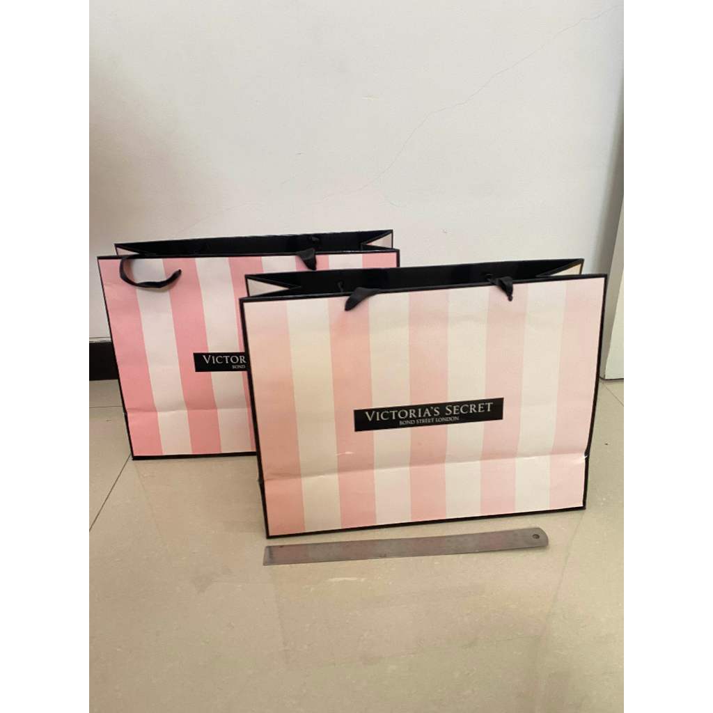 

PAPER BAG LARGE TAS SHOPPING VICTORIA SECRET PINK GARIS TAS KERTAS VS PARFUME BUNGKUS TAS