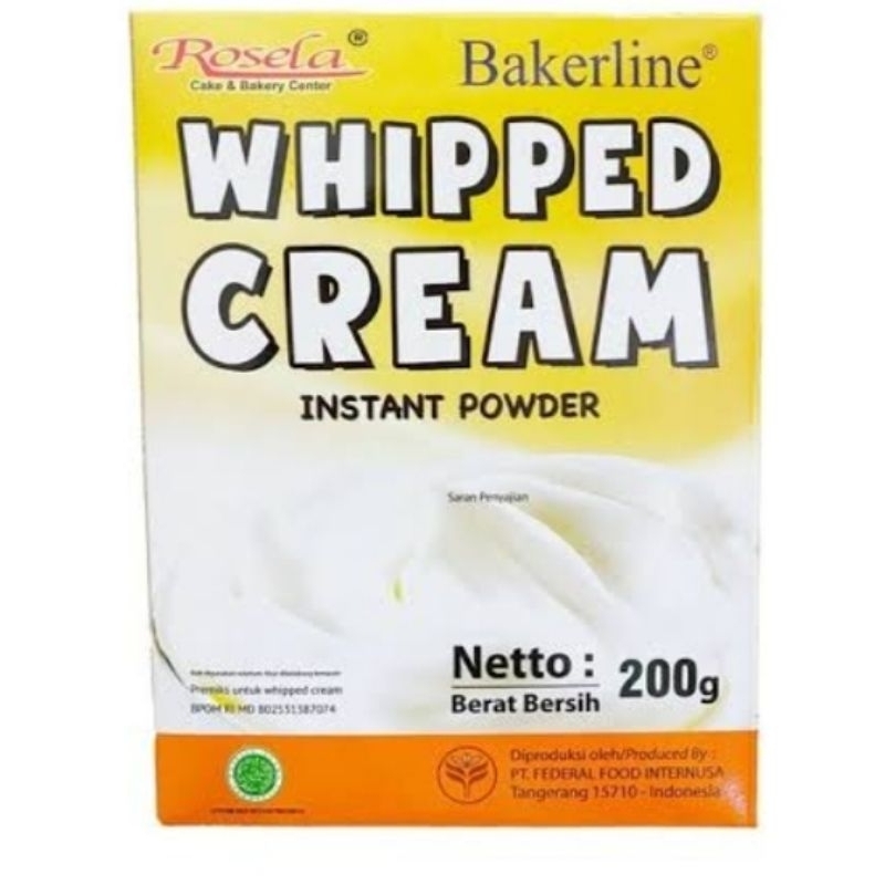 

BAKERLINE WHIPPED CREAM 200G