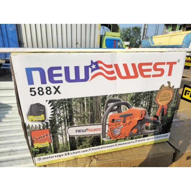 CHAINSAW/SINSO NEW WEST 588X ORIGINAL BAR LASER 22" DGN RANTAI OREGON 38T ORIGINAL