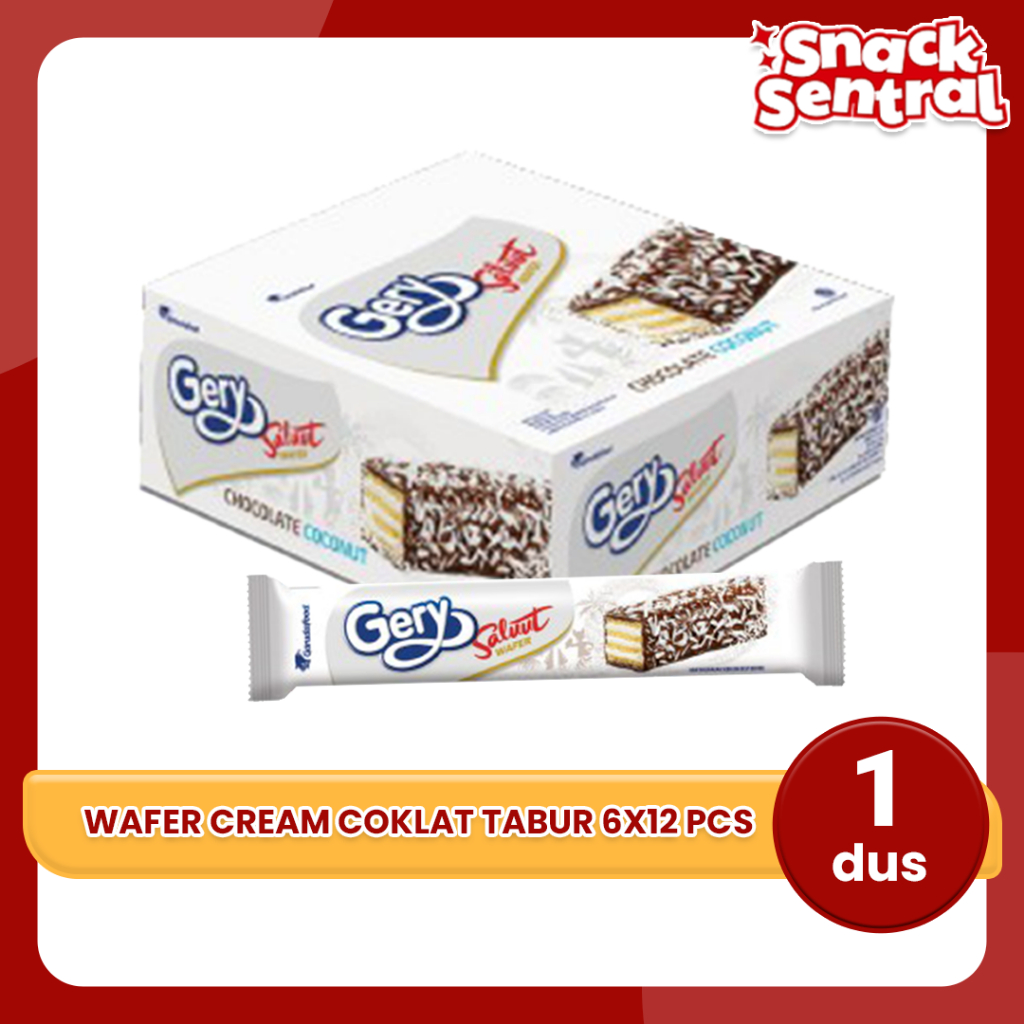 

Gery Saluut Wafer Cream Coklat Tabur 6x12pcs - 1 Dus