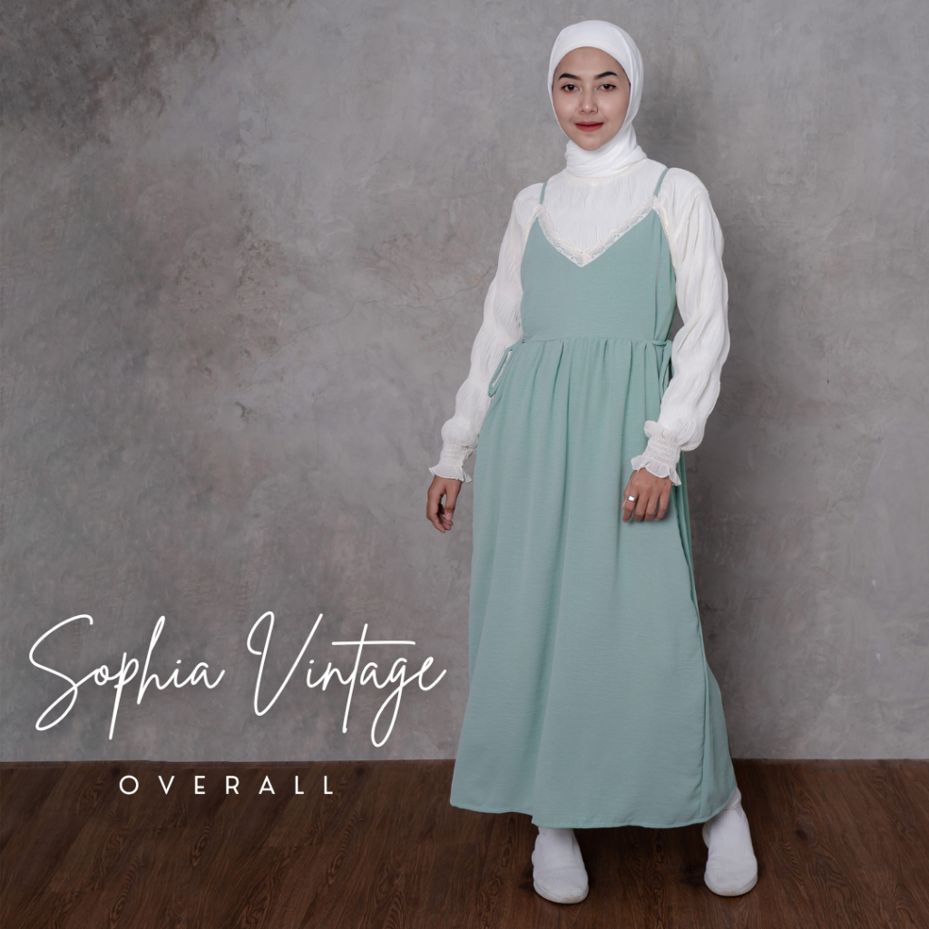 Overall Vintage Sophia | Overall wanita, Dress Korea, Overall Wanita Dress, Dress