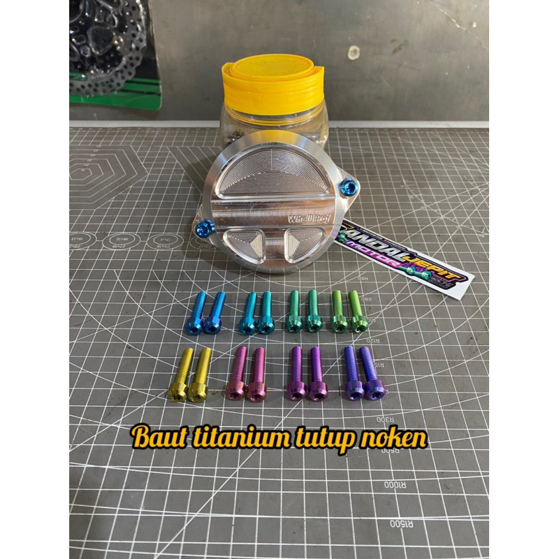 BAUT TITANIUM TUTUP NOKEN CB GL MEGAPRO TIGER GL100 BAUT TITANIUM M 6 X 25 DRAT 10 X 25 BAUT TITANIU