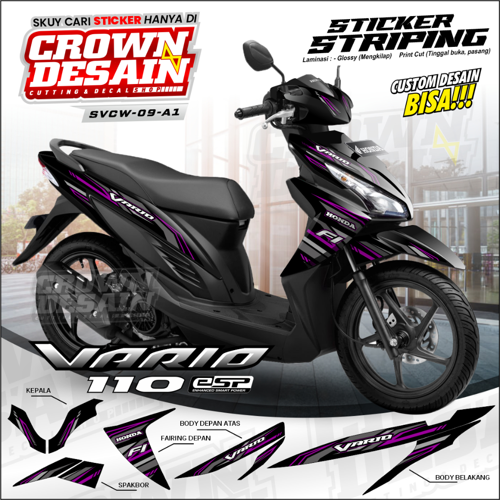 Striping VARIO 110 FI  Terbaru, Striping Vario Honda 110 FI, Striker Semifull Vario 110 fi
