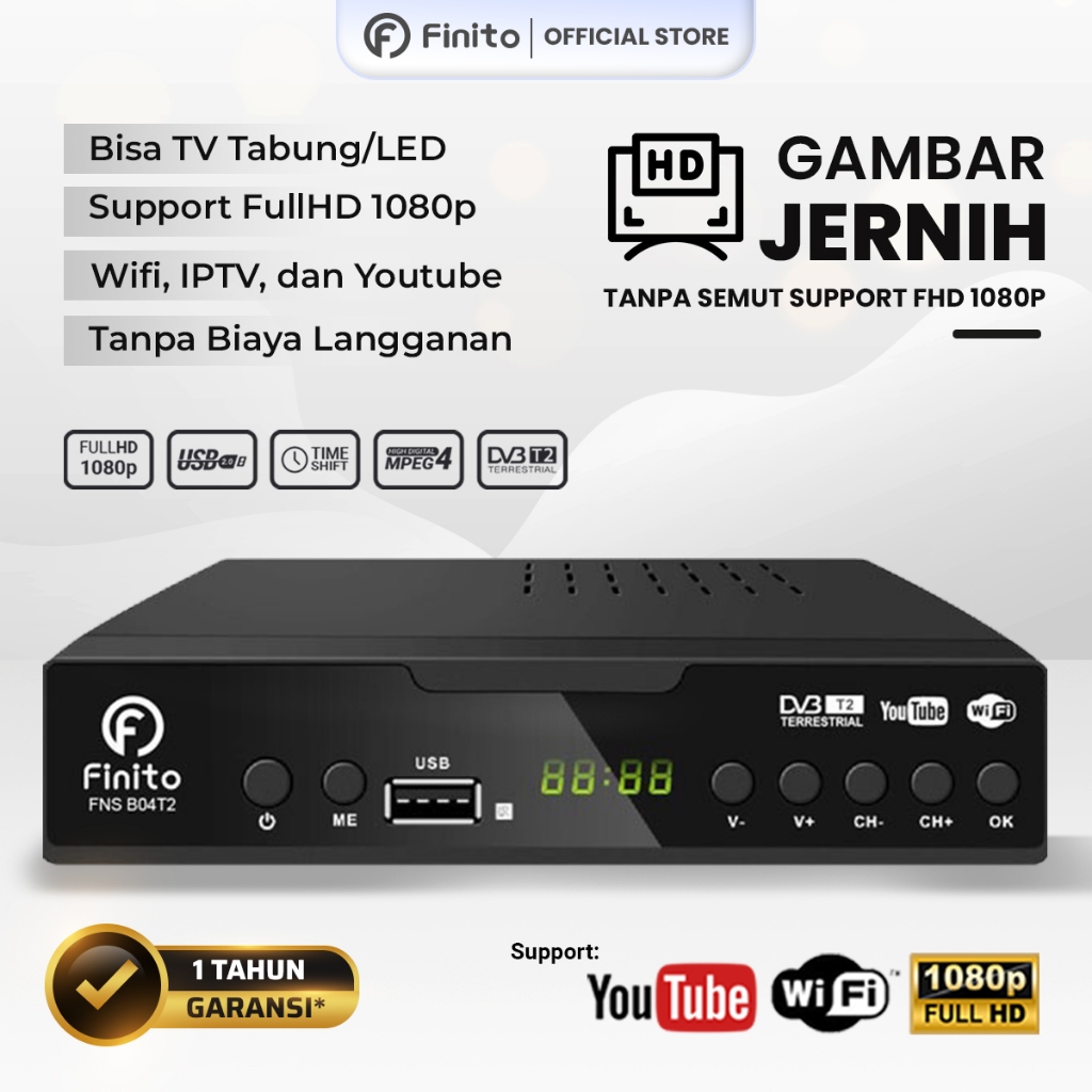 FINITO Set Top Box TV Digital Finito Receiver STB DVB T2