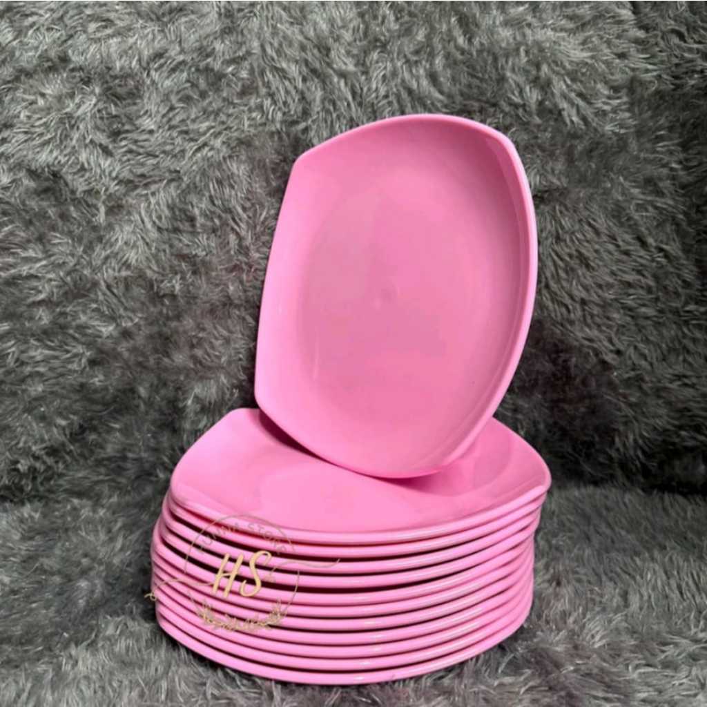 014 PIRING CEPER MELAMIN 9 INCH / PIRING KOTA / PIRING MAKAN MELAMIN KOTAK / PIRING SAJI NASI PADANG