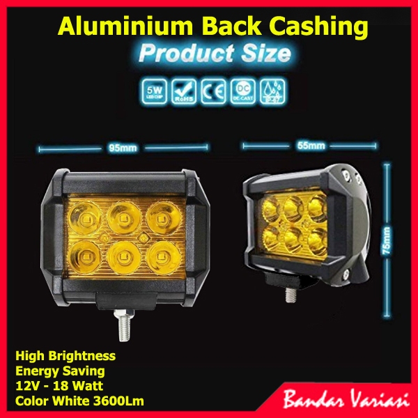 Working Light LED Lampu Kabut Fog Lamp Off Road 4x4 Foglamp Sorot