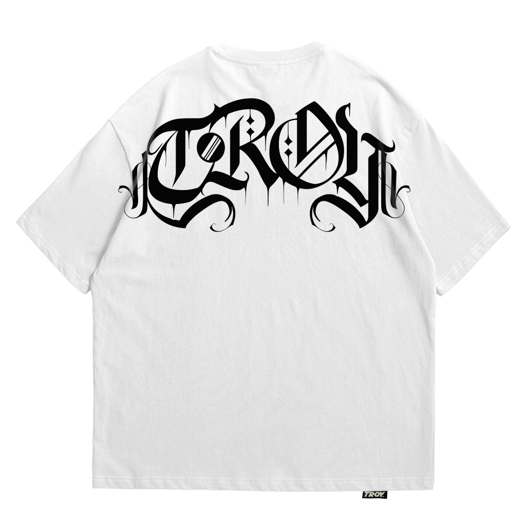Troy Company Oversize Tshirt White Grail Drip - Kaos Oversize Putih Lengan Pendek OVD 2226