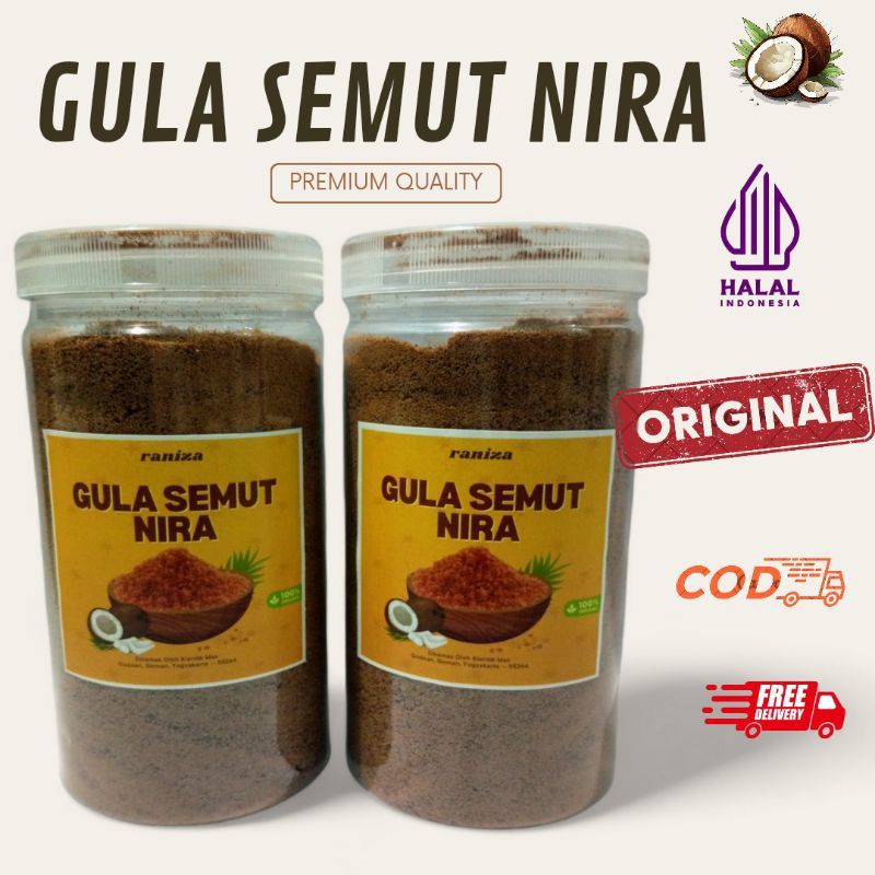 

Gula Semut Kelapa Nira Bubuk Organik Kemasan Toples 1000 ml