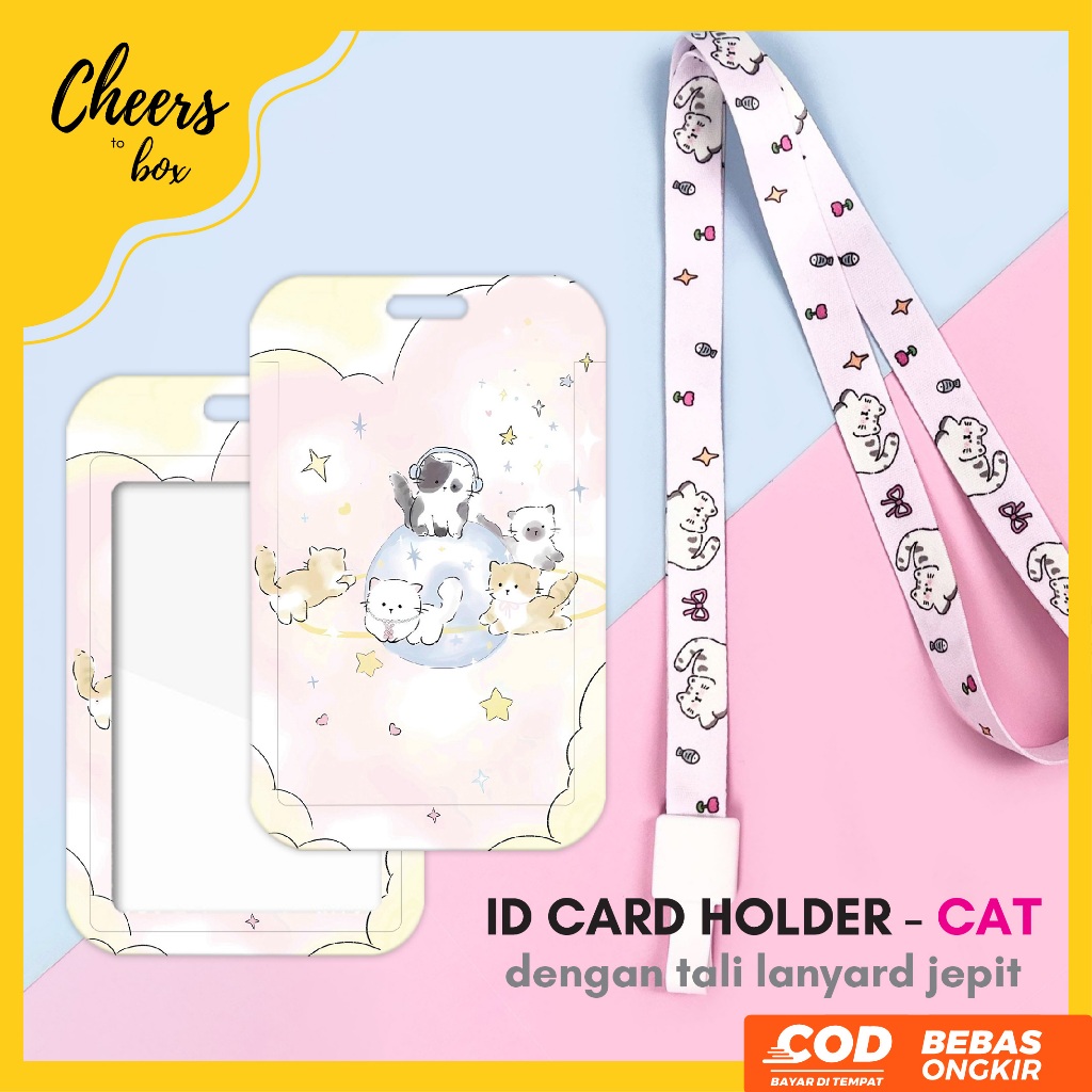 

(N008) NAME TAG KARAKTER CAT / KUCING MEOW DENGAN TALI GANTUNGAN JEPIT LEBAR 1.5CM / CARD HOLDER / NAME TAG ID CARD / ID CARD KARAKTER