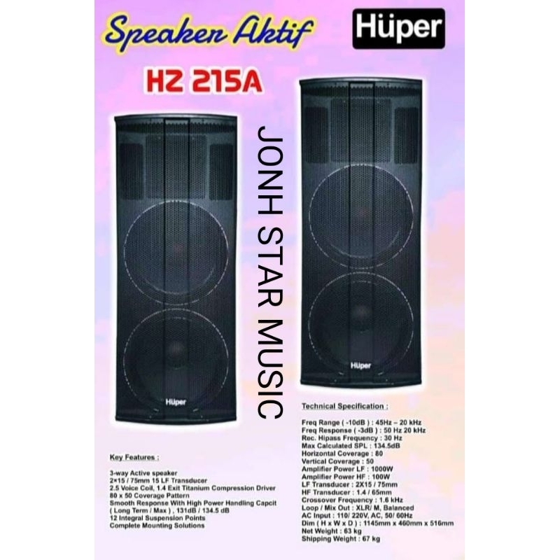 HUPER SPEAKER AKTIVE HZ215A/HZ215 ORIGINAL/HZ215A/HZ215-A