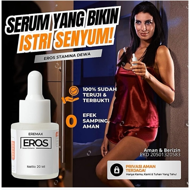 EROS Original Penambah Stamina Pria Alami - Obat Kuat Oles Pria Paling Ampuh Serum Kuat Tahan Lama B