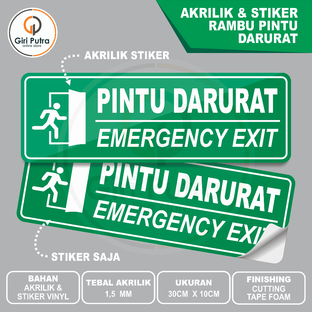 

AKRILIK & STIKER PINTU DARURAT