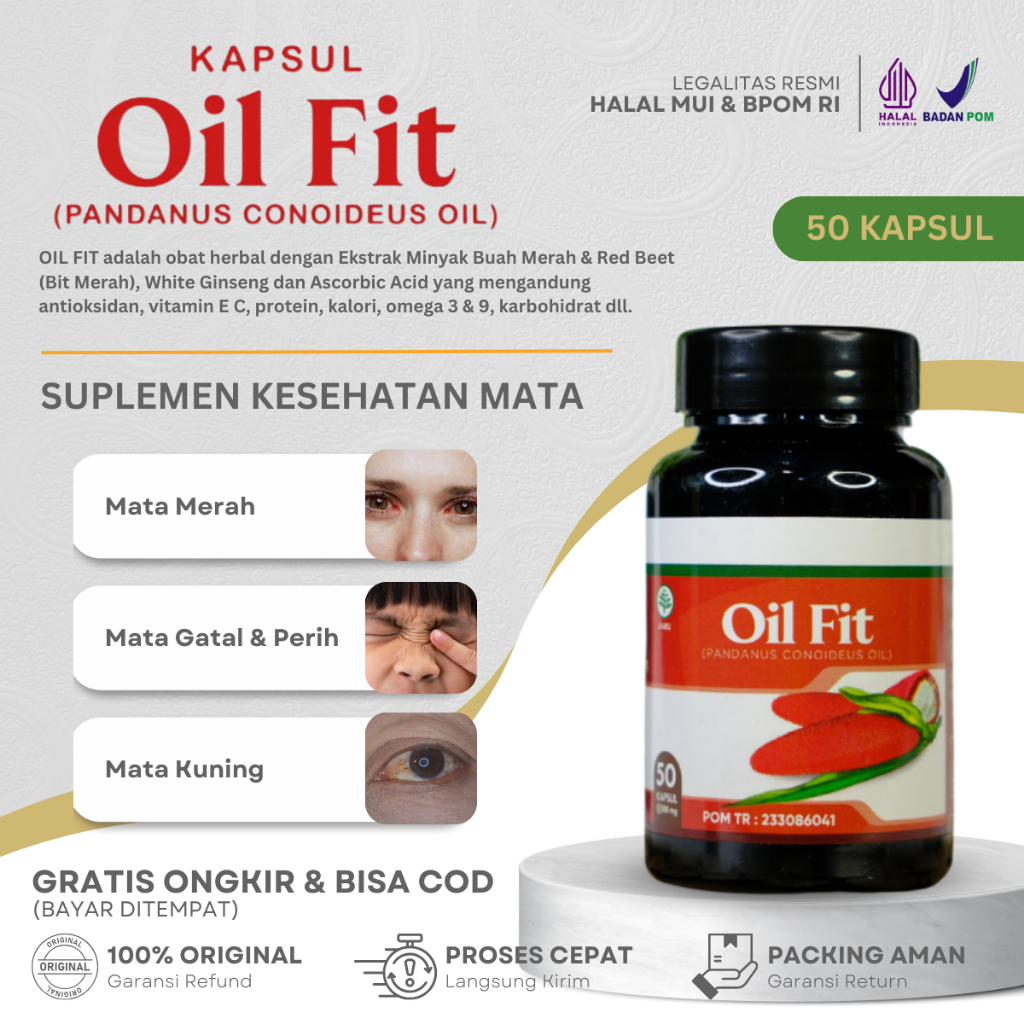 Obat Mata Merah, Mata Kering Perih Gatal, Obat Mata Kuning Dengan Oil Fit Ekstrak Buah Merah Papua