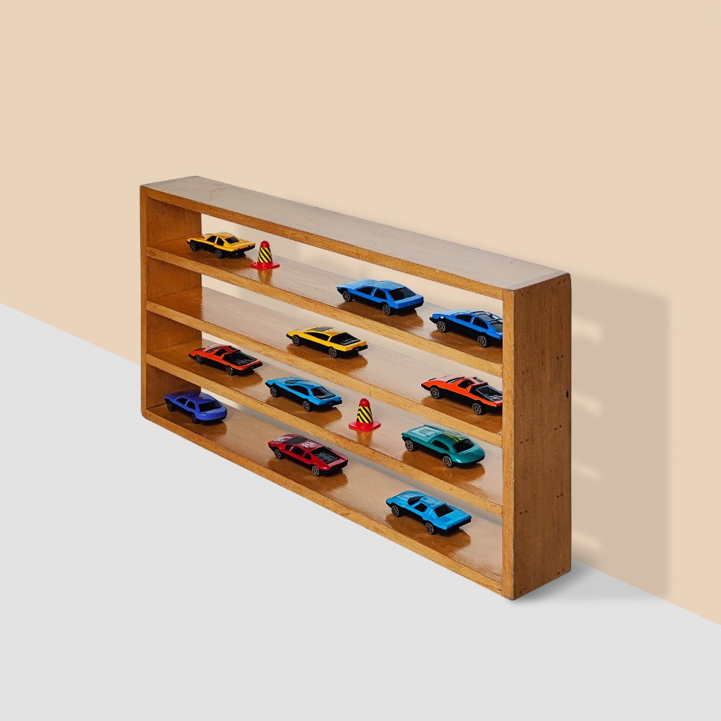 PSO Rak Tempat Hotwheels Koleksi Mobil-Mobilan Mainan Anak Hiasan Dekorasi Dinding Kamar 44x22x6cm