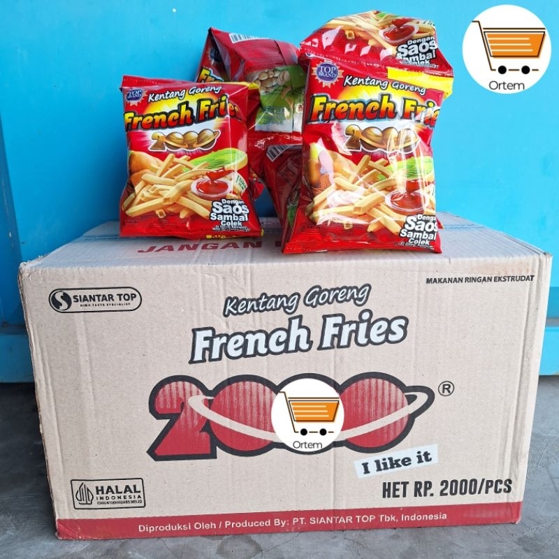 

FRENCH FRIES 2000 KENTANG GORENG DENGAN SAOS SAMBAL | 1 DUS | 40 PCS