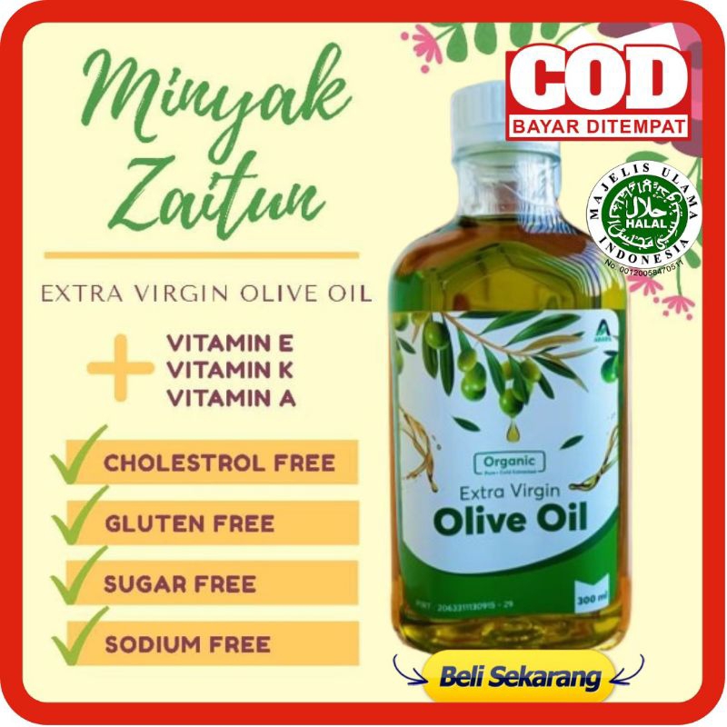 

MINYAK ZAITUN ABABIL 300 ML -- MINYAK ZAITUN EXTRA VIRGIN OLIVE OIL ZAITUN PERASAN PERTAMA ZAITUN MURNI