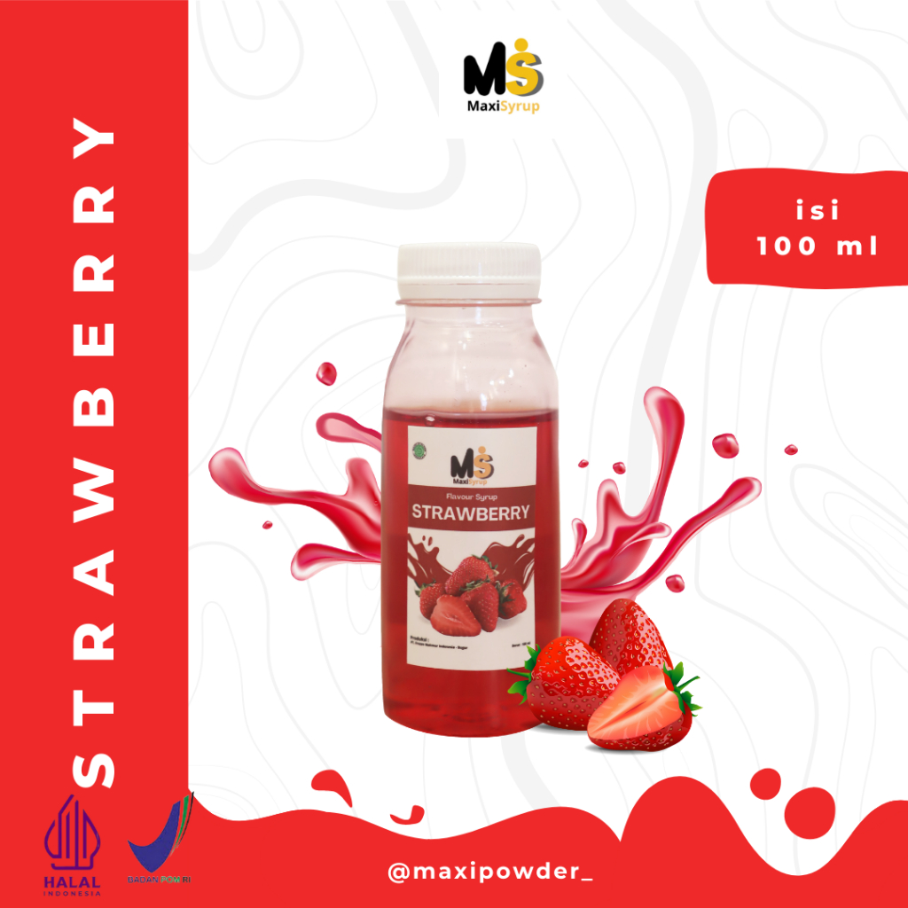 

Syrup Rasa Strawberry 100ml / Sirup Strawberry Termurah/ MaxiSyrup