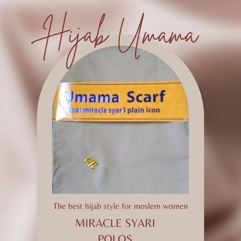 Hijab Voal Miracle Syar'i LC Polos Metal Logo Umama Scarf/ Umama original 130 x 130/ Hijab Segi Empa