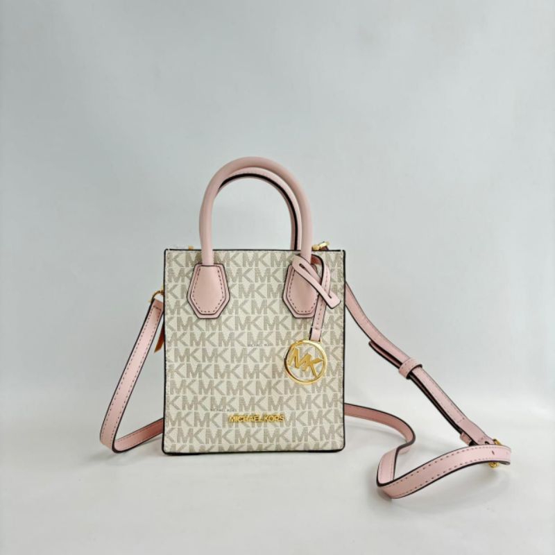 MK xs mercer shopper xbody powder blush multi k