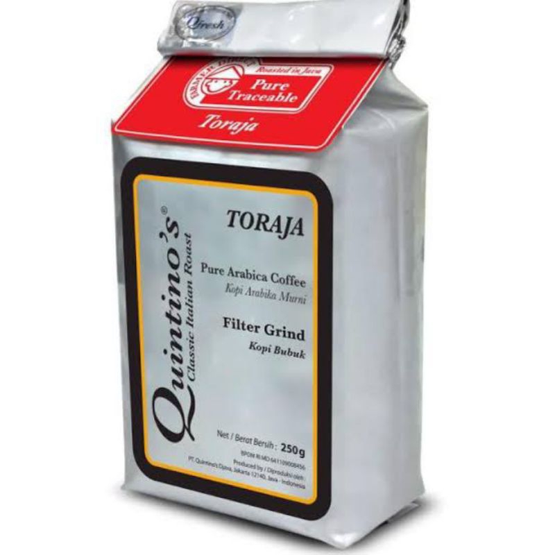 

Kopi Toraja Premium Quintinos Pure Arabica Coffee 250 gr