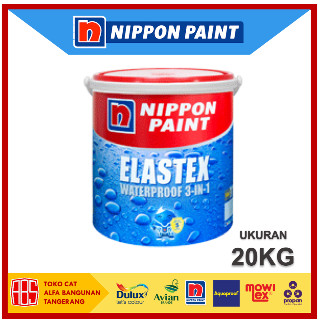 Cat Nippon Paint Elastex - 20KG - Cat Tembok Waterproof 3-IN-1