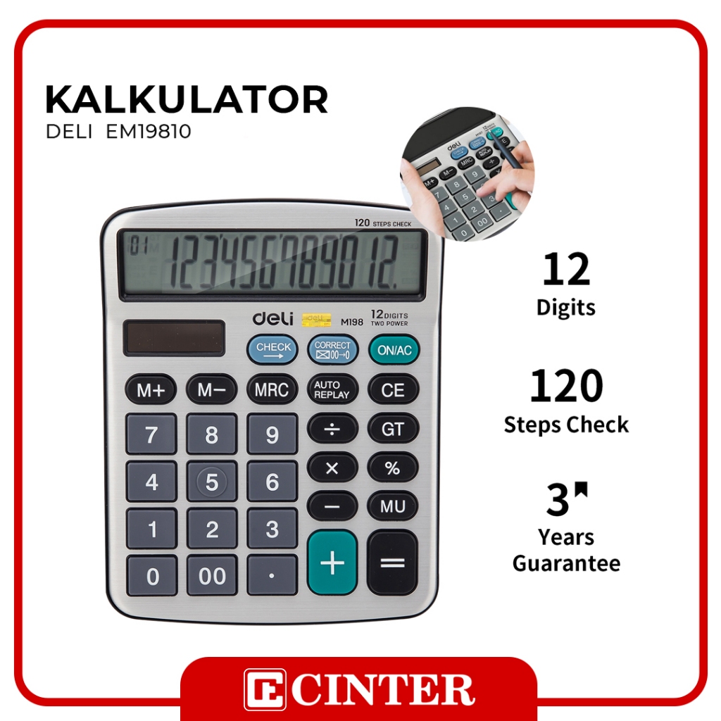 

DELI - CALCULATOR / KALKULATOR / ALAT HITUNG M19810 12DGT SILVER