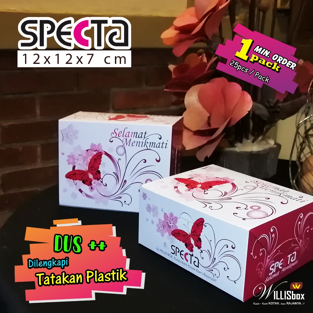Snack Box 12x12x7 SPECTA Laminasi / Kotak Kue, Kotak Snack, Snack Box Mewah, Kotak Martabak