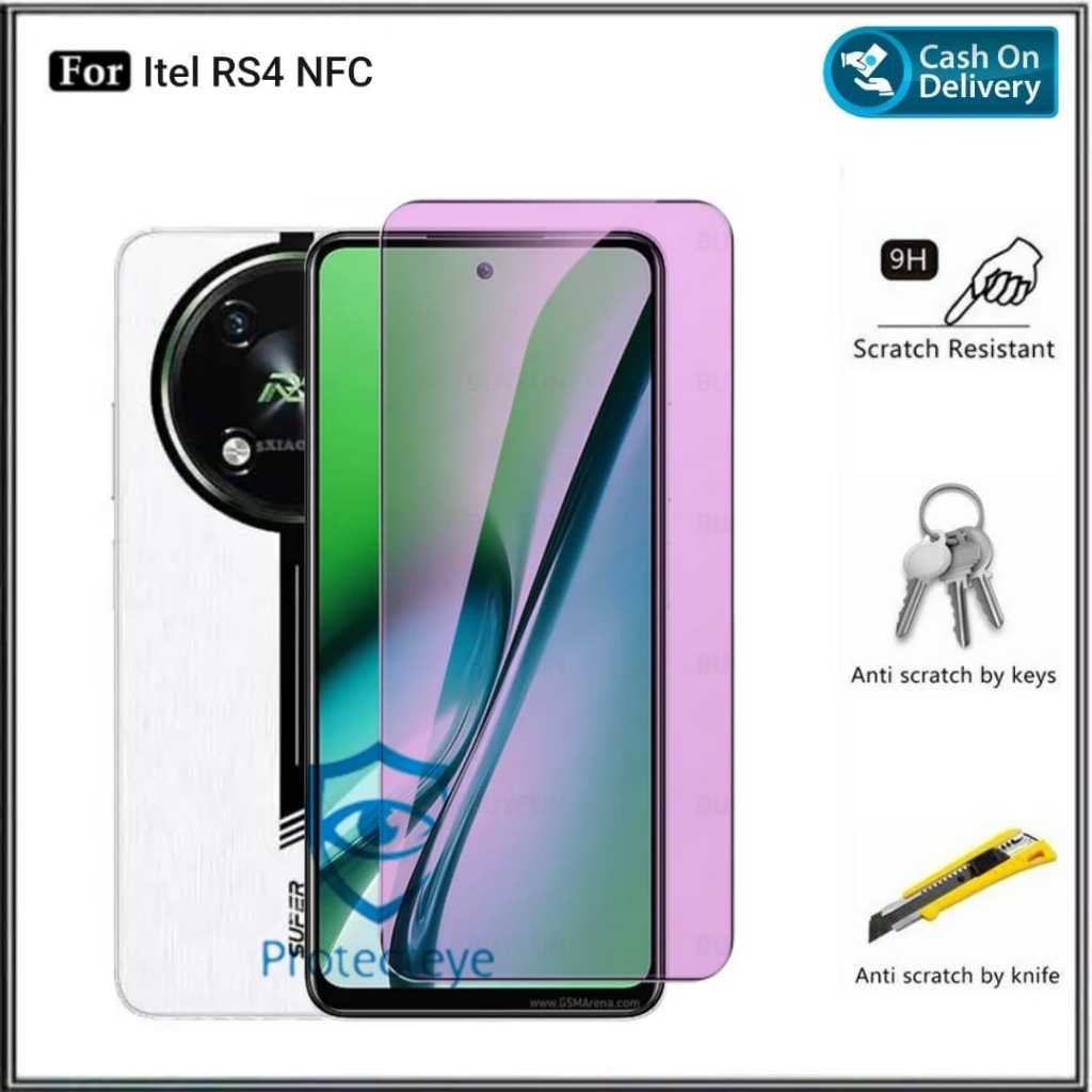 Tempered Glass ITEL RS4 NFC S24 4G Blue Light Anti Gores Kaca