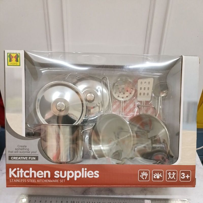 A226 - Mainan Kitchen set Kitchen Supplies Alat Dapur Masak Masakan Anak Stainless Steel Kitchenware
