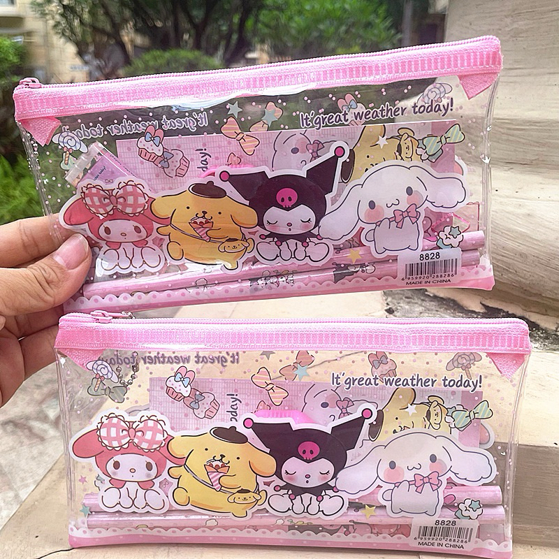 

POUCH + ALAT TULIS paket alat tulis anak cocok untuk souvenir atau hadiah ulang tahun anak set alat tulis paket ulang tahun birthday anak study set stationery alat tulis karakter paket set alat tulis pensil kotak natal sanrio cinnamonroll melody kuromi