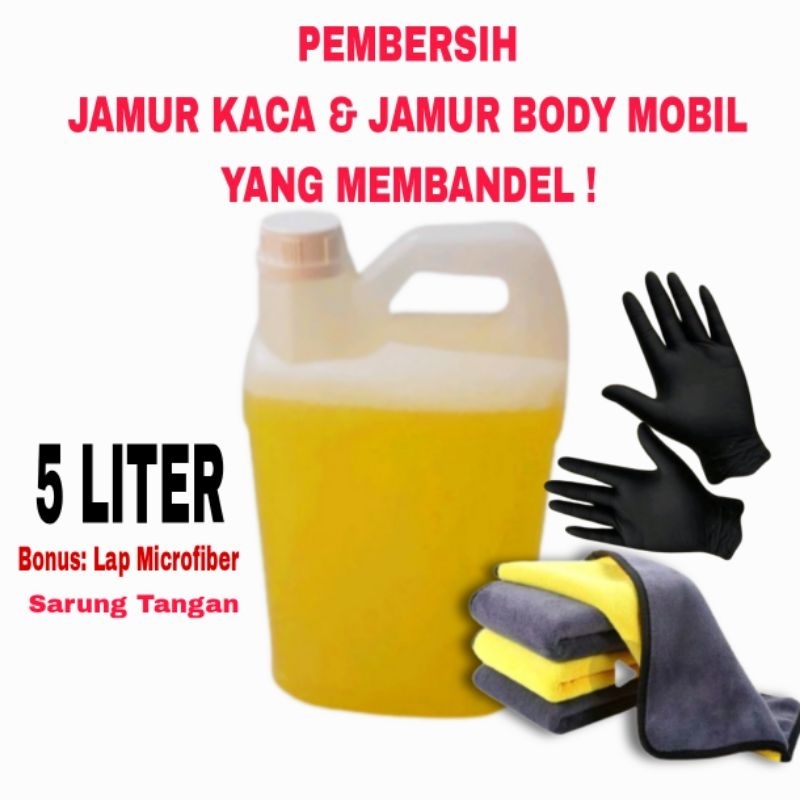 PENGHILANG JAMUR KACA MOBIL 5LITER/JAMUR BODY MOBIL/PEMBERSIH JAMUR KACA MOBIL/JAMUR BODY MOTOR/KERA