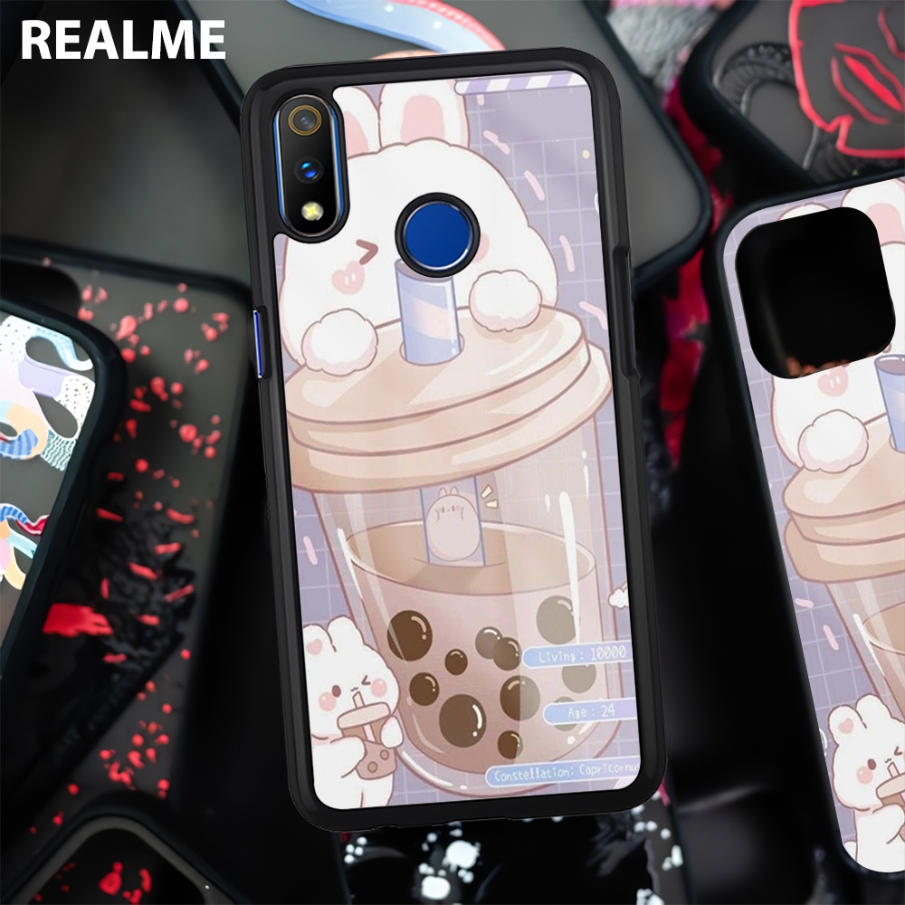 Case Glossy [2D] Realme 3 5 6 7 8 8i 9 10 Pro - Case Silikon Realme 3 - Cassing Handphone Realme 3