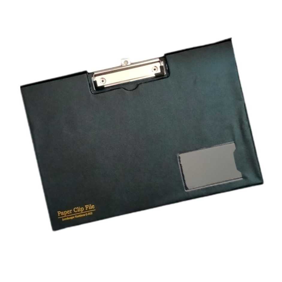 

Papan Jalan Klip Samping Clipboard Landscape Folio + Tutup Cover Kulit C-319