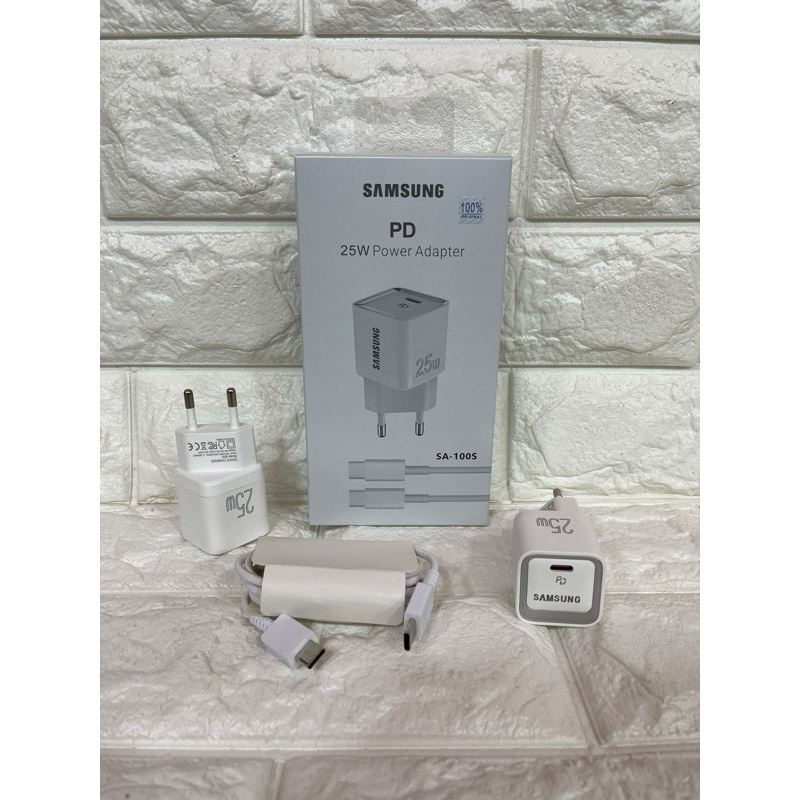 Charger ori 100 Samsung PD 25W SA-100S Fast Charging USB C To Type C Casan Original Bagus