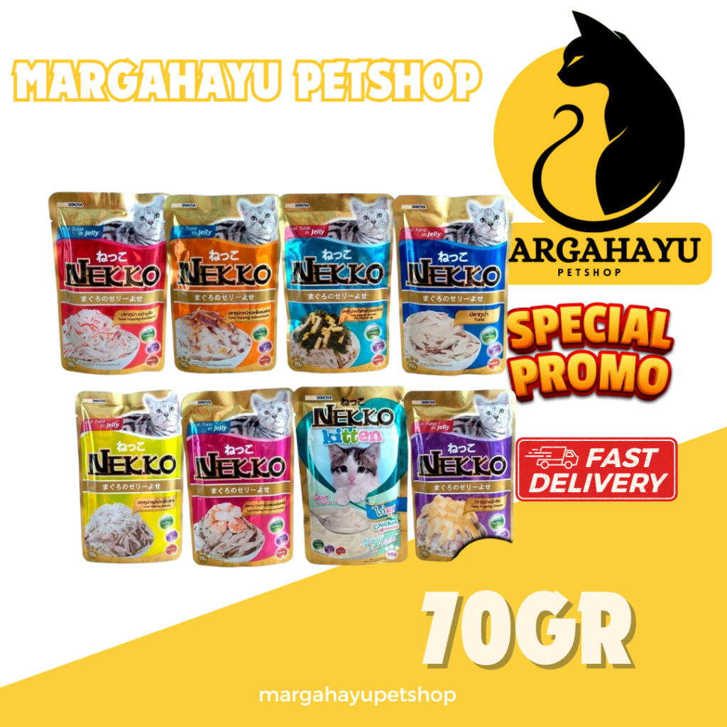 NEKKO POUCH cat food 70GR makanan basah kucing NEKKO