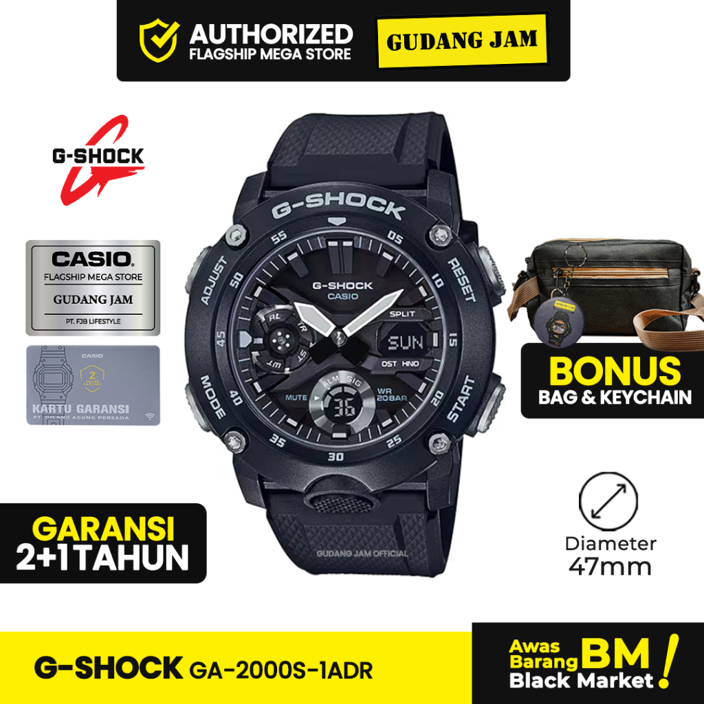 GShock GA-2000S-1ADR GA-2000 GA2000S GA2000 Garansi Resmi 2 Tahun