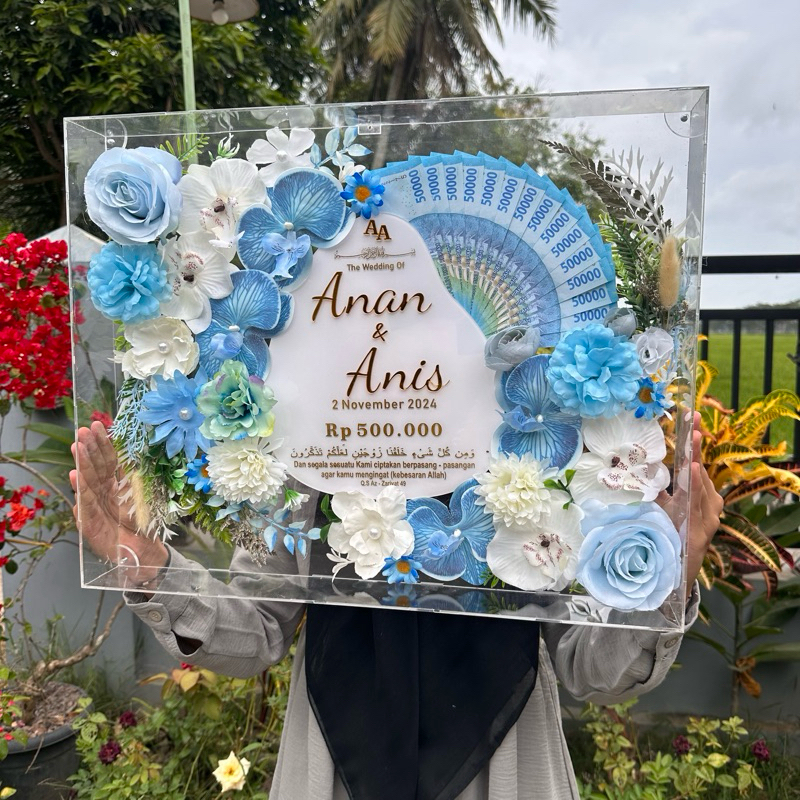 [ 1-2 HARI JADI ] MAHAR 30x40 FULL BOX AKRILIK HIASAN PERNIKAHAN BINGKAI WEDDING FRAME AKRILIK TETES