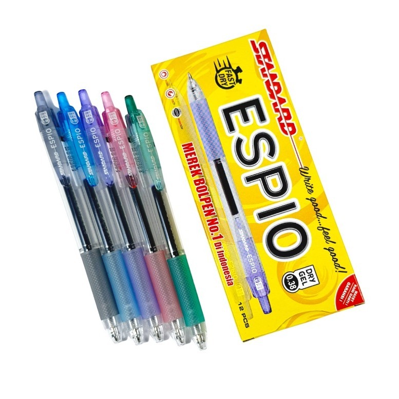 

Pulpen Standard ESPIO 0.38 mm - 1 pack isi 12 pcs - ( Pulpen, Pen, Ballpoint, Alat Tulis )