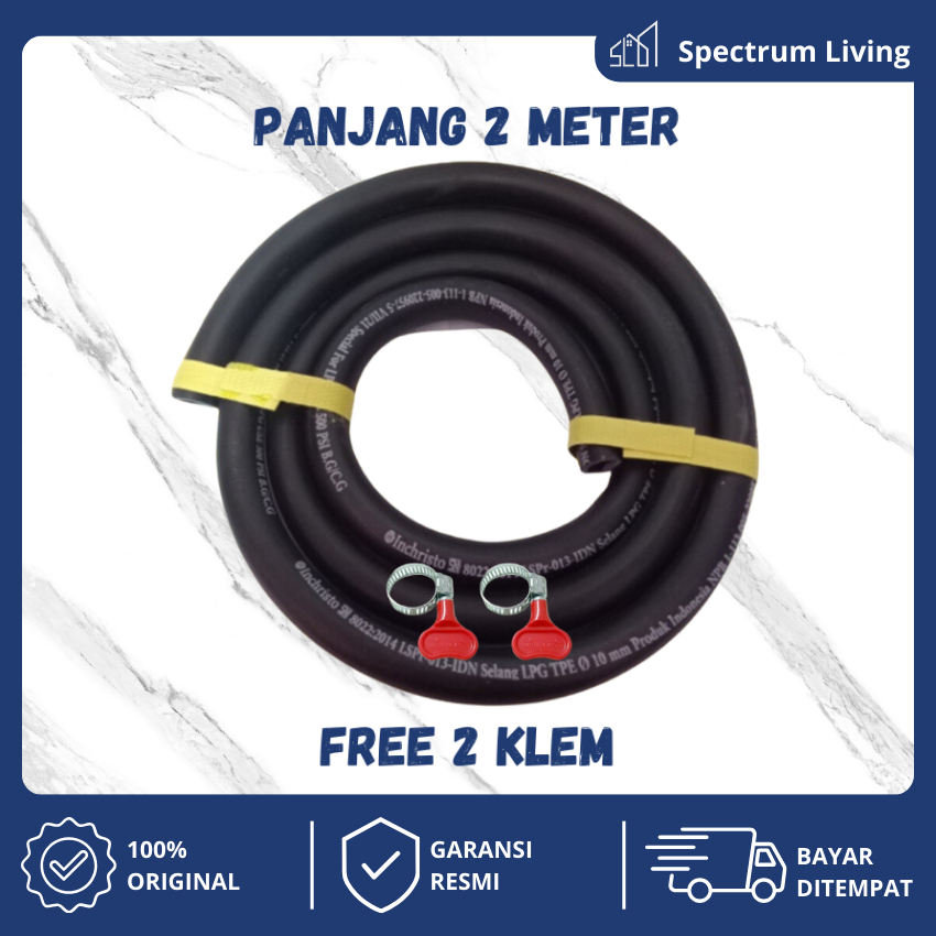 Selang Kompor Gas  LPG 3 Lapis Panjang 2 Meter